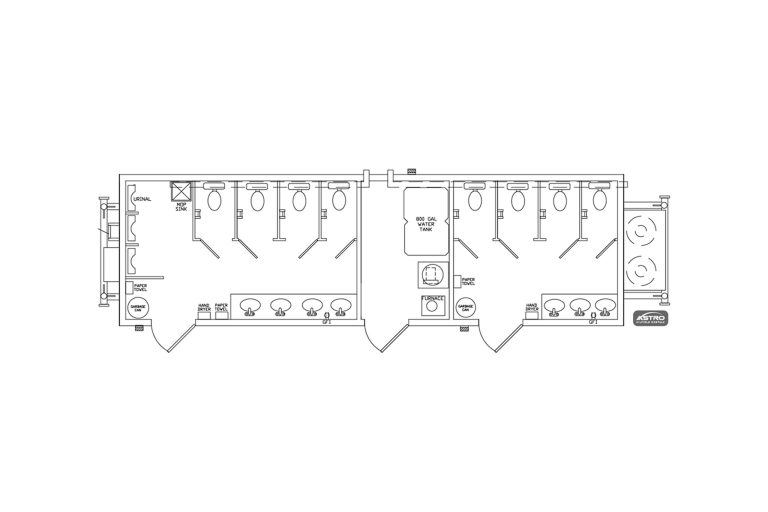 Washroom Wellsite Trailer, 12x40